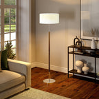 Lampadaire Simone à 2 lumières avec abat-jour en tissu