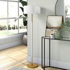 Lampadaire Simone à 2 lumières avec abat-jour en tissu