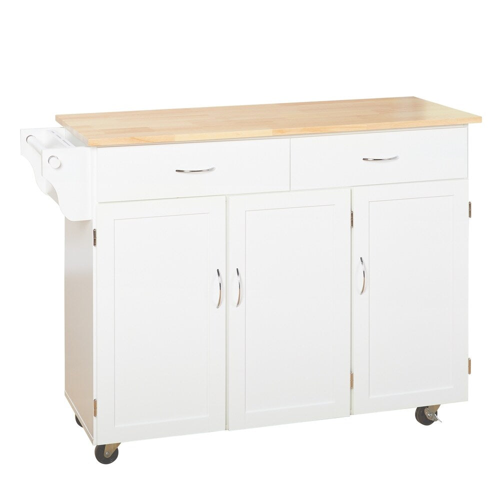 Desserte de cuisine Addie Simple Living avec plateau en bois