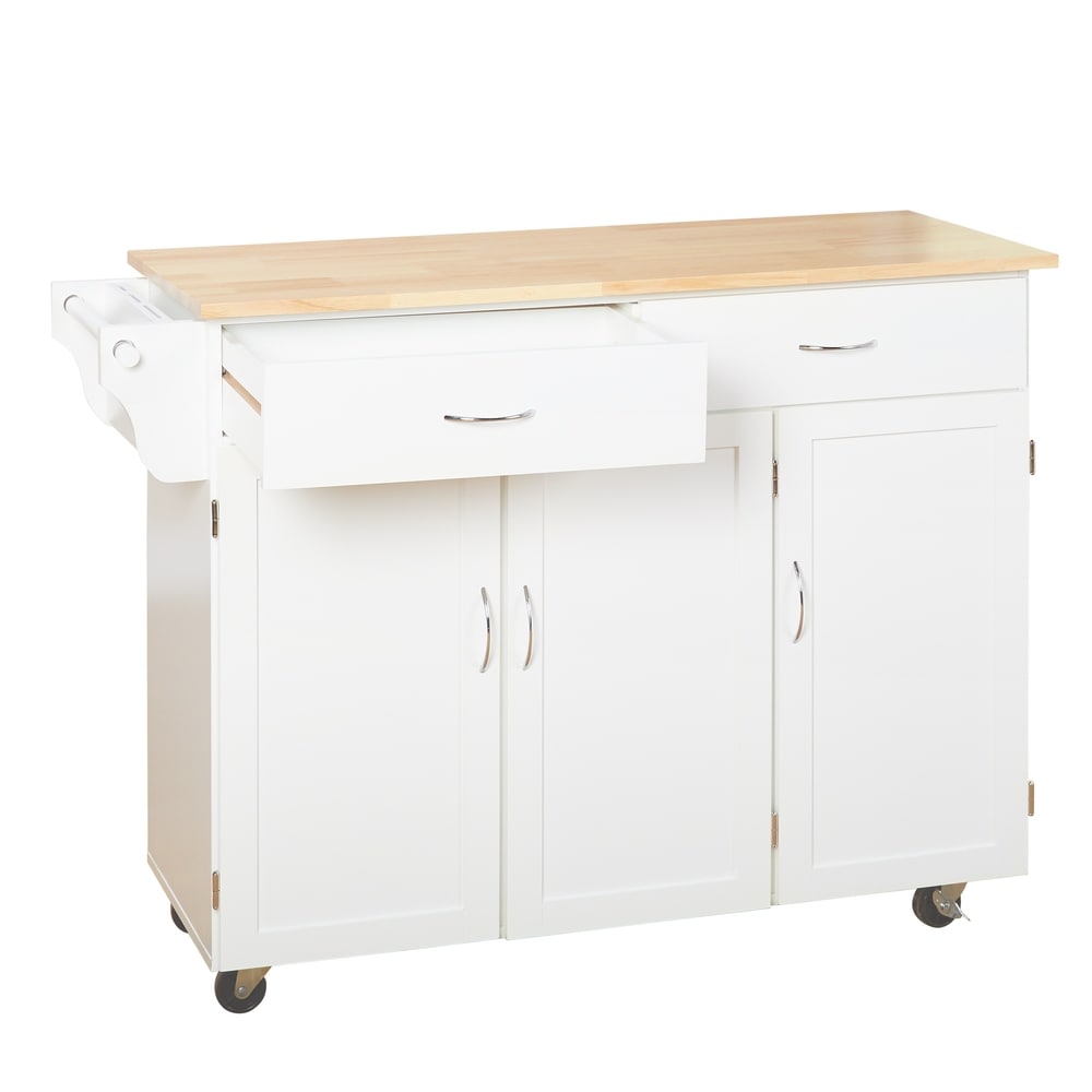 Desserte de cuisine Addie Simple Living avec plateau en bois