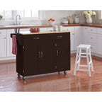 Desserte de cuisine Addie Simple Living avec plateau en bois