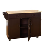 Desserte de cuisine Addie Simple Living avec plateau en bois