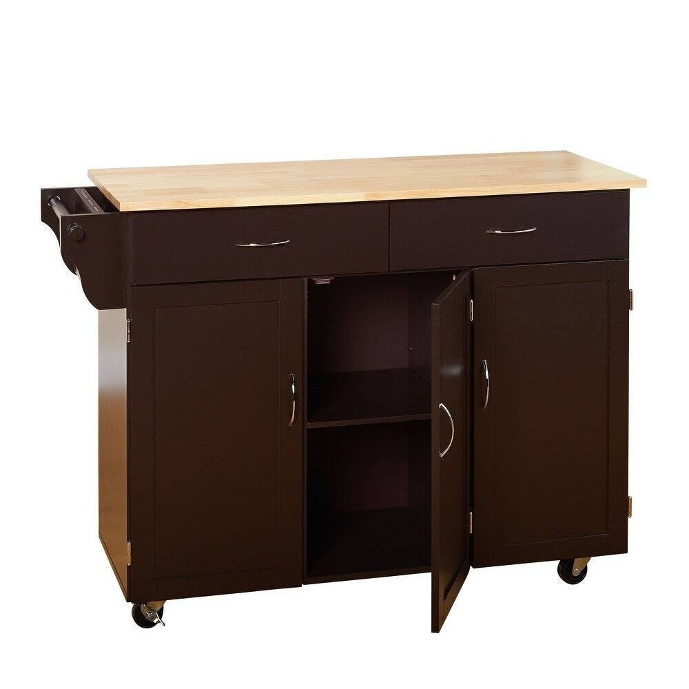 Desserte de cuisine Addie Simple Living avec plateau en bois