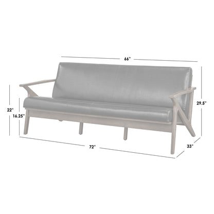 Canapé en bois massif Bianca de style Mid-Century de Simple Living