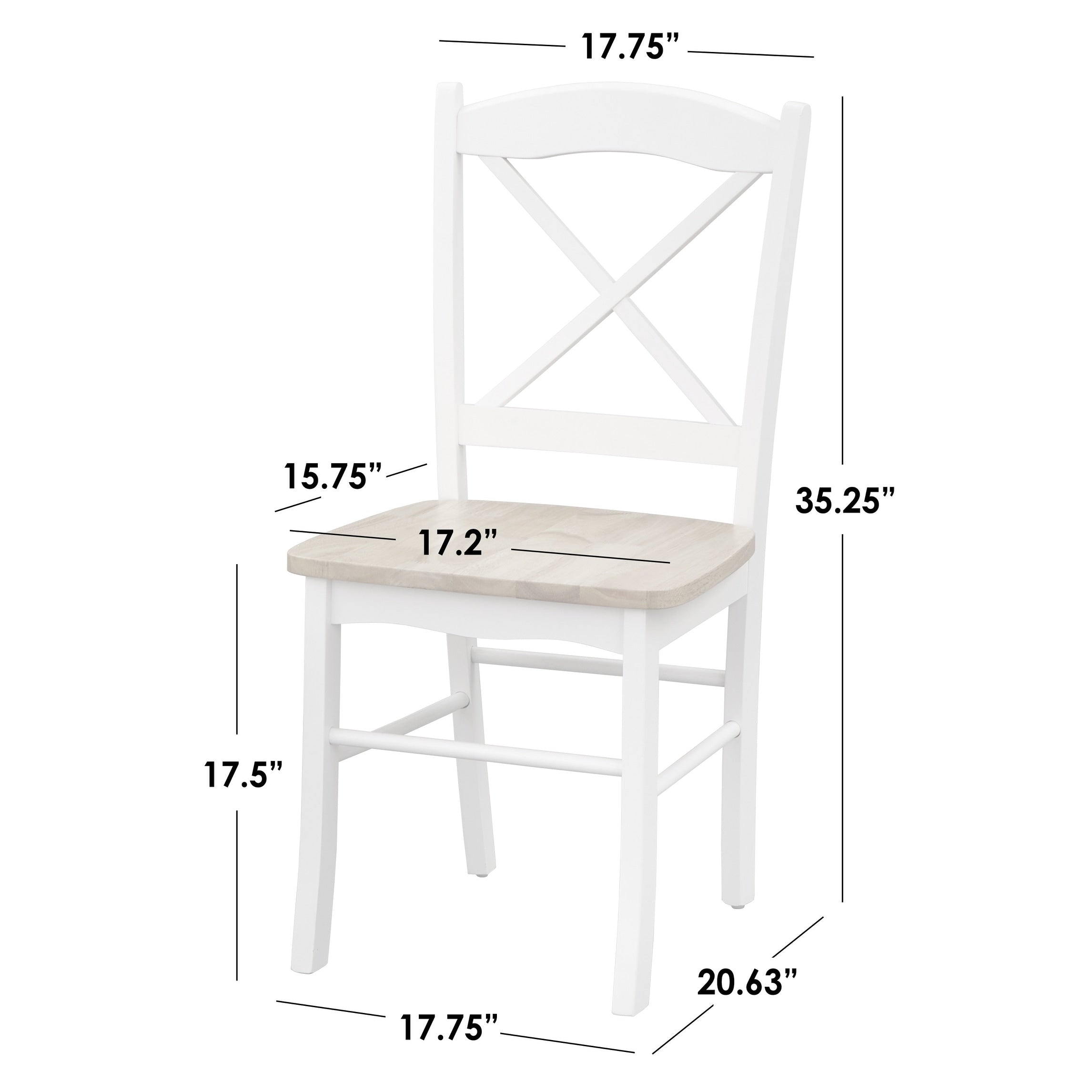 Chaises de salle à manger de style cottage de style simple (lot de 2)