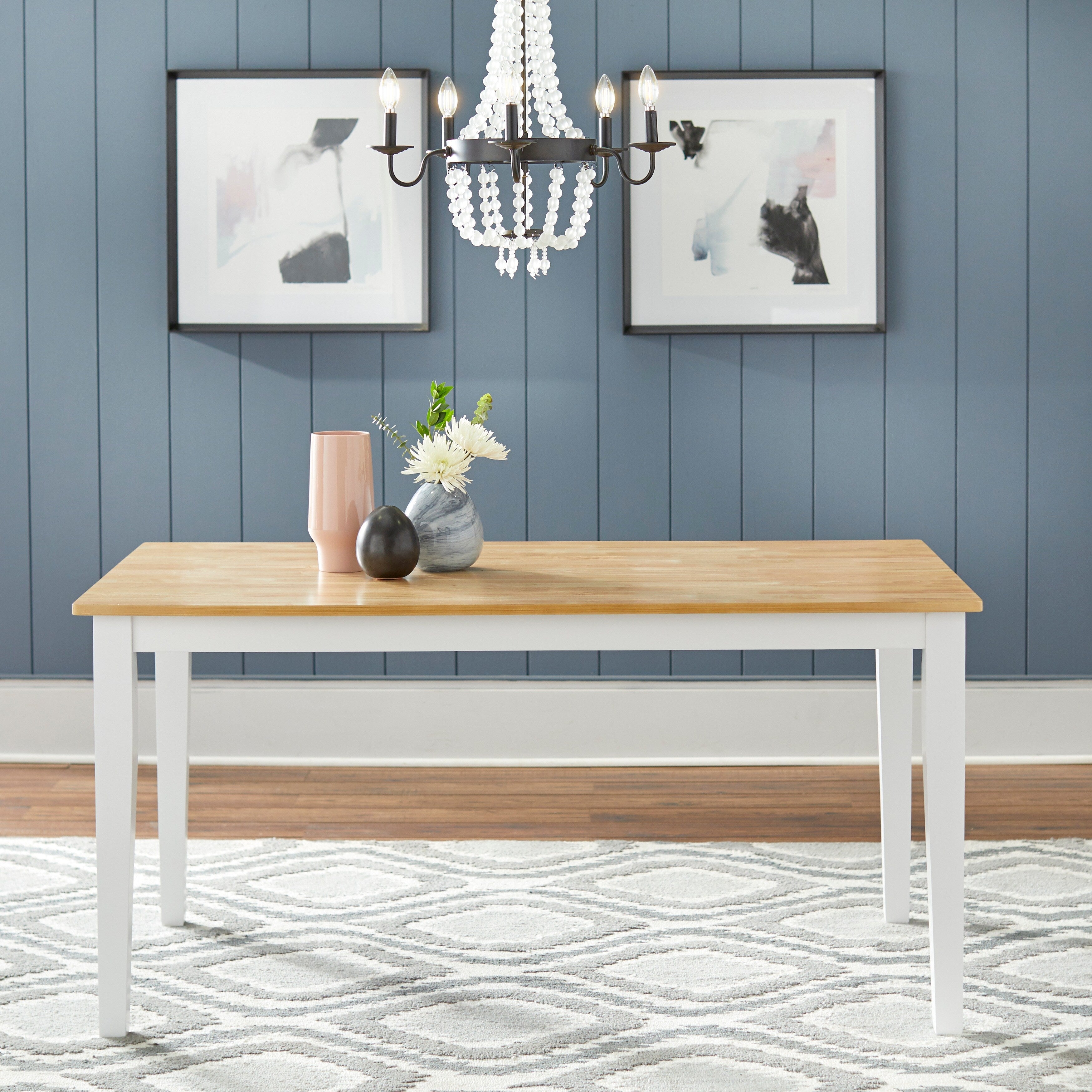 Ensemble de salle à manger Simple Living Crossback blanc/naturel 7 pièces