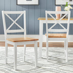 Ensemble de salle à manger Simple Living Crossback blanc/naturel 7 pièces