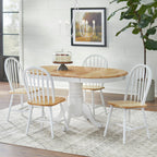 Ensemble de salle à manger 5 pièces en bois massif de style campagnard Carolina de Simple Living avec rallonge