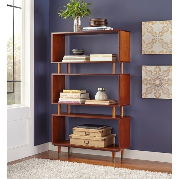 Simple Living Margo Mid-Century Modern 3-tier Bookshelf - 59.5h x 36w x 11.8d