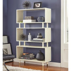 Bibliothèque à 3 niveaux Margo de Simple Living, style milieu de siècle moderne – 59,5 x 36 x 11,8 po