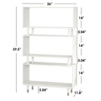 Bibliothèque à 3 niveaux Margo de Simple Living, style milieu de siècle moderne – 59,5 x 36 x 11,8 po