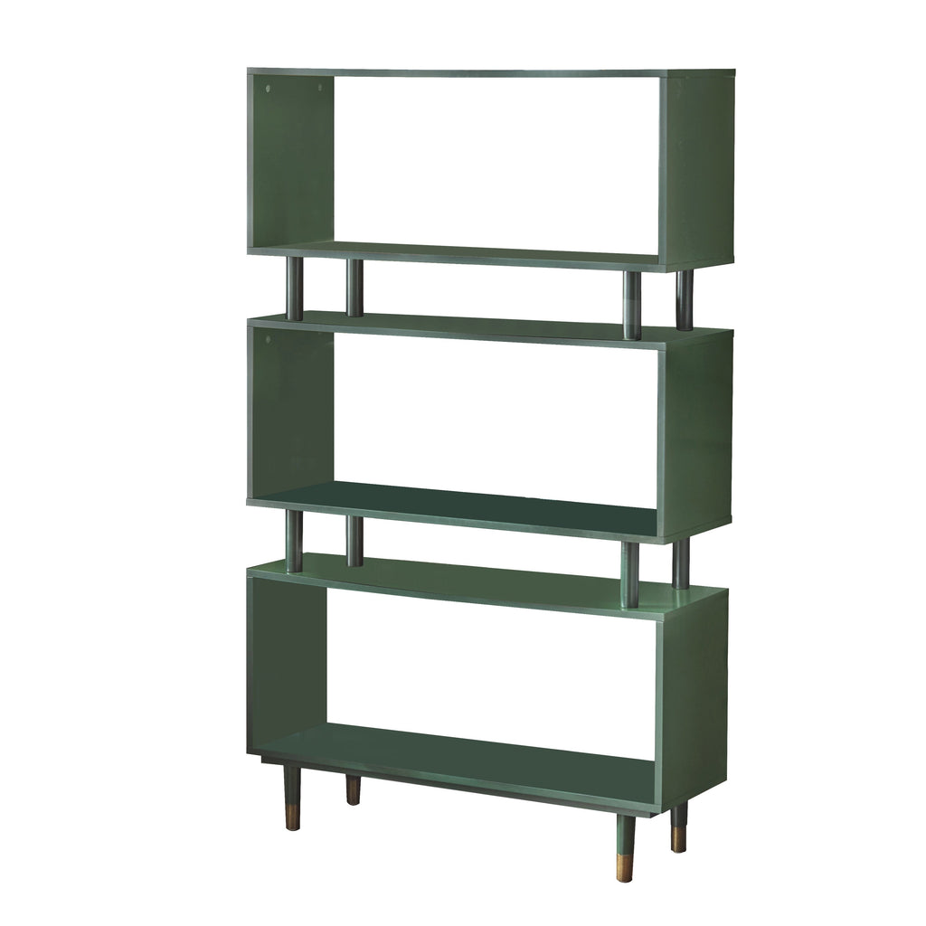Bibliothèque à 3 niveaux Margo de Simple Living, style milieu de siècle moderne – 59,5 x 36 x 11,8 po