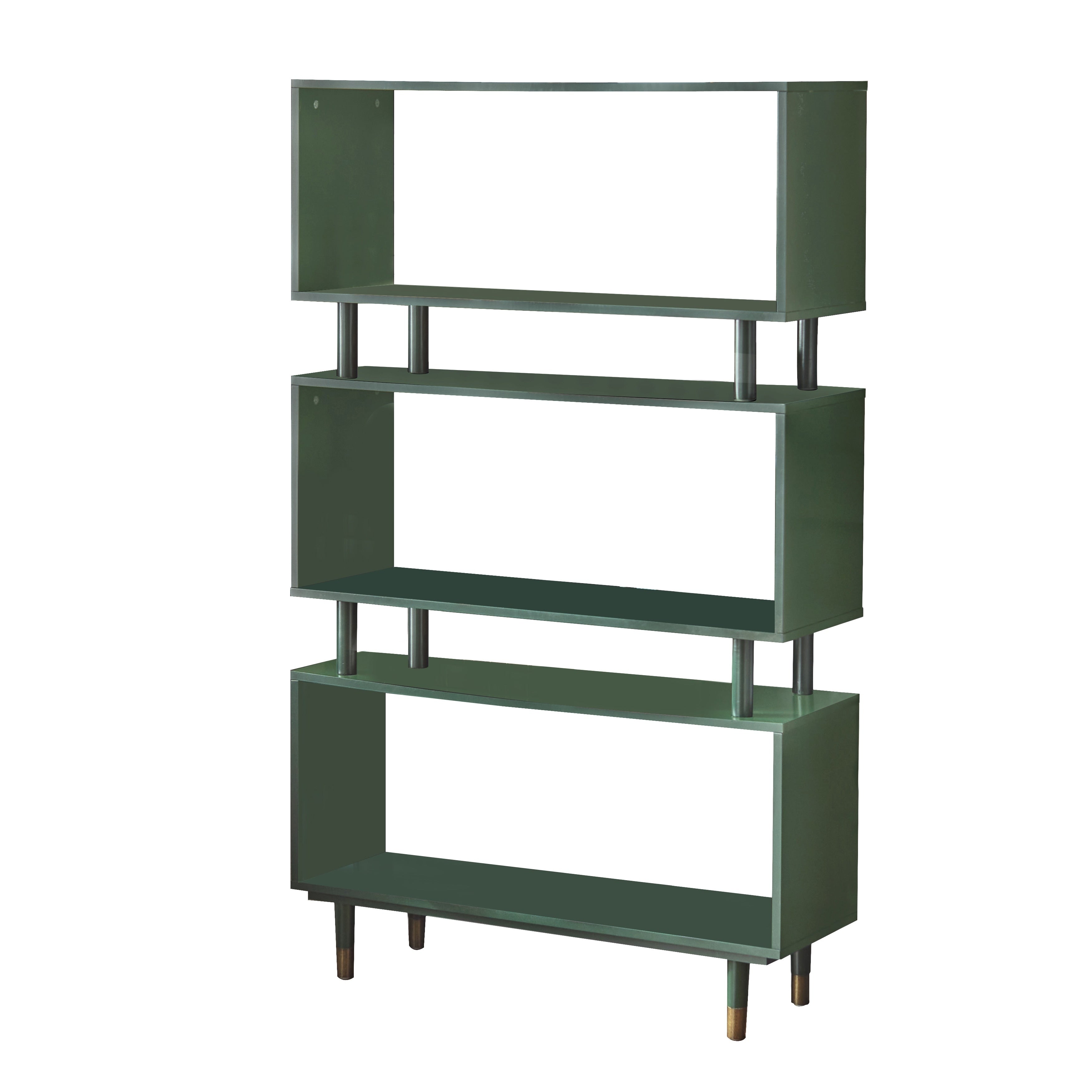 Bibliothèque à 3 niveaux Margo de Simple Living, style milieu de siècle moderne – 59,5 x 36 x 11,8 po
