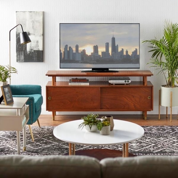 Meuble TV en bois moderne du milieu du siècle Margo de Simple Living