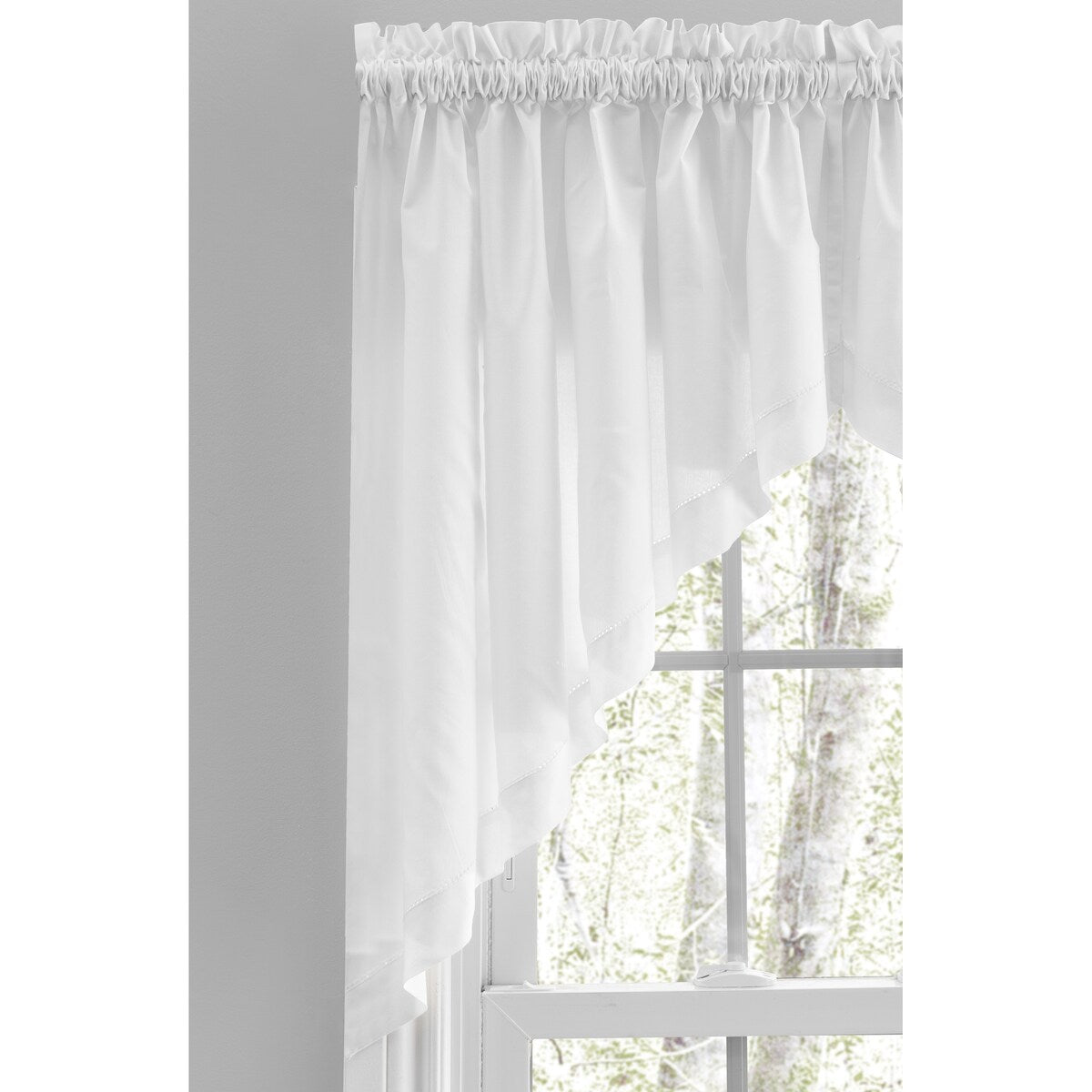 Rideaux de cuisine Simplicity Hemstitch 100 % coton avec passe-tringle - Étage, feston ou cantonnière (vendus séparément)