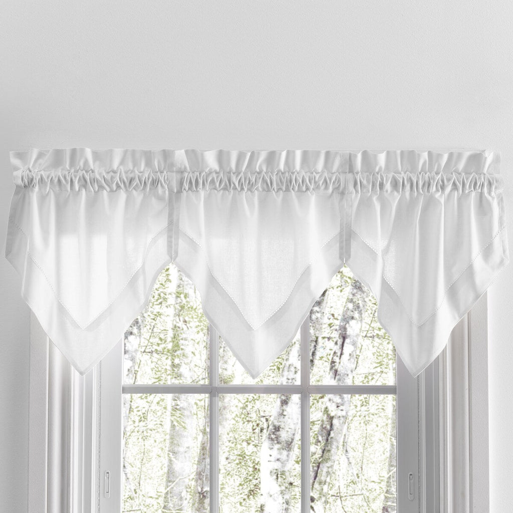 Rideaux de cuisine Simplicity Hemstitch 100 % coton avec passe-tringle - Étage, feston ou cantonnière (vendus séparément)