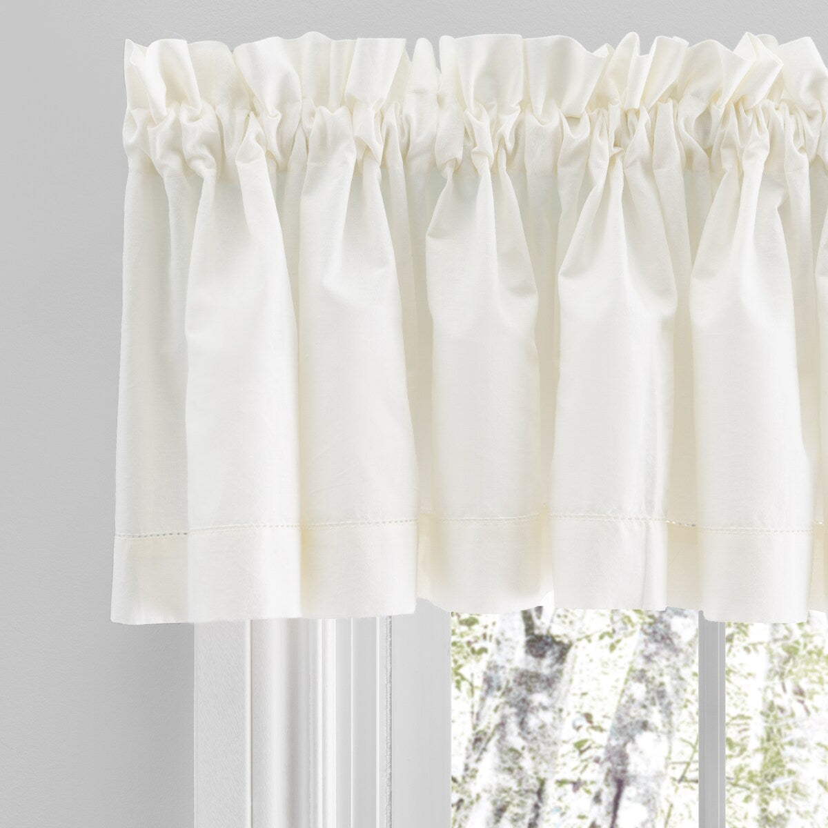 Rideaux de cuisine Simplicity Hemstitch 100 % coton avec passe-tringle - Étage, feston ou cantonnière (vendus séparément)