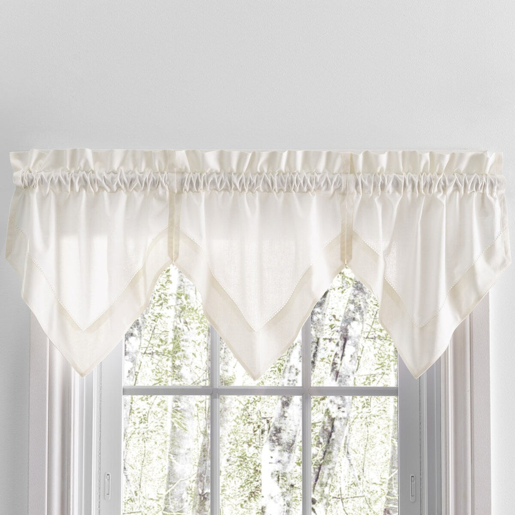 Rideaux de cuisine Simplicity Hemstitch 100 % coton avec passe-tringle - Étage, feston ou cantonnière (vendus séparément)