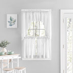 Rideaux de cuisine Simplicity Hemstitch 100 % coton avec passe-tringle - Étage, feston ou cantonnière (vendus séparément)