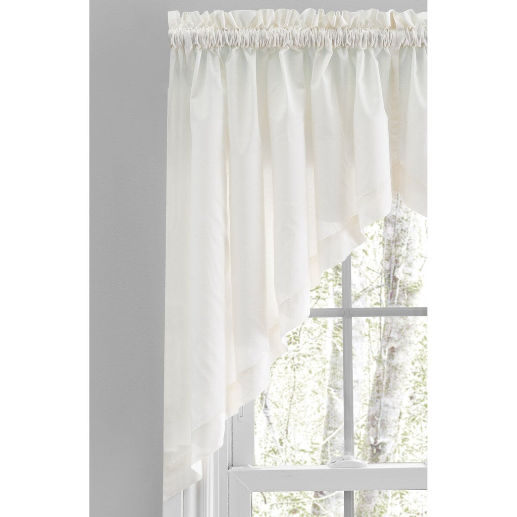 Rideaux de cuisine Simplicity Hemstitch 100 % coton avec passe-tringle - Étage, feston ou cantonnière (vendus séparément)