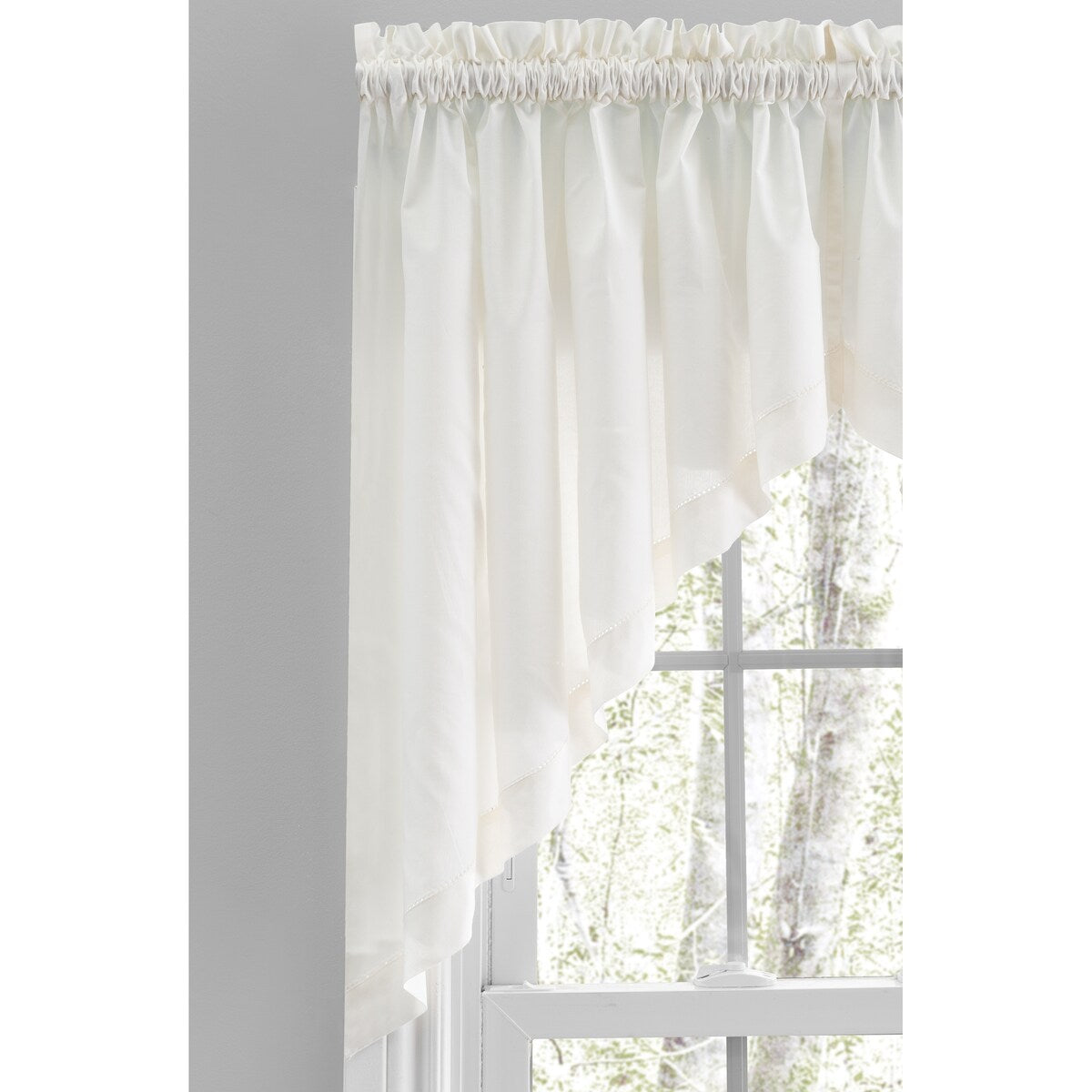Rideaux de cuisine Simplicity Hemstitch 100 % coton avec passe-tringle - Étage, feston ou cantonnière (vendus séparément)