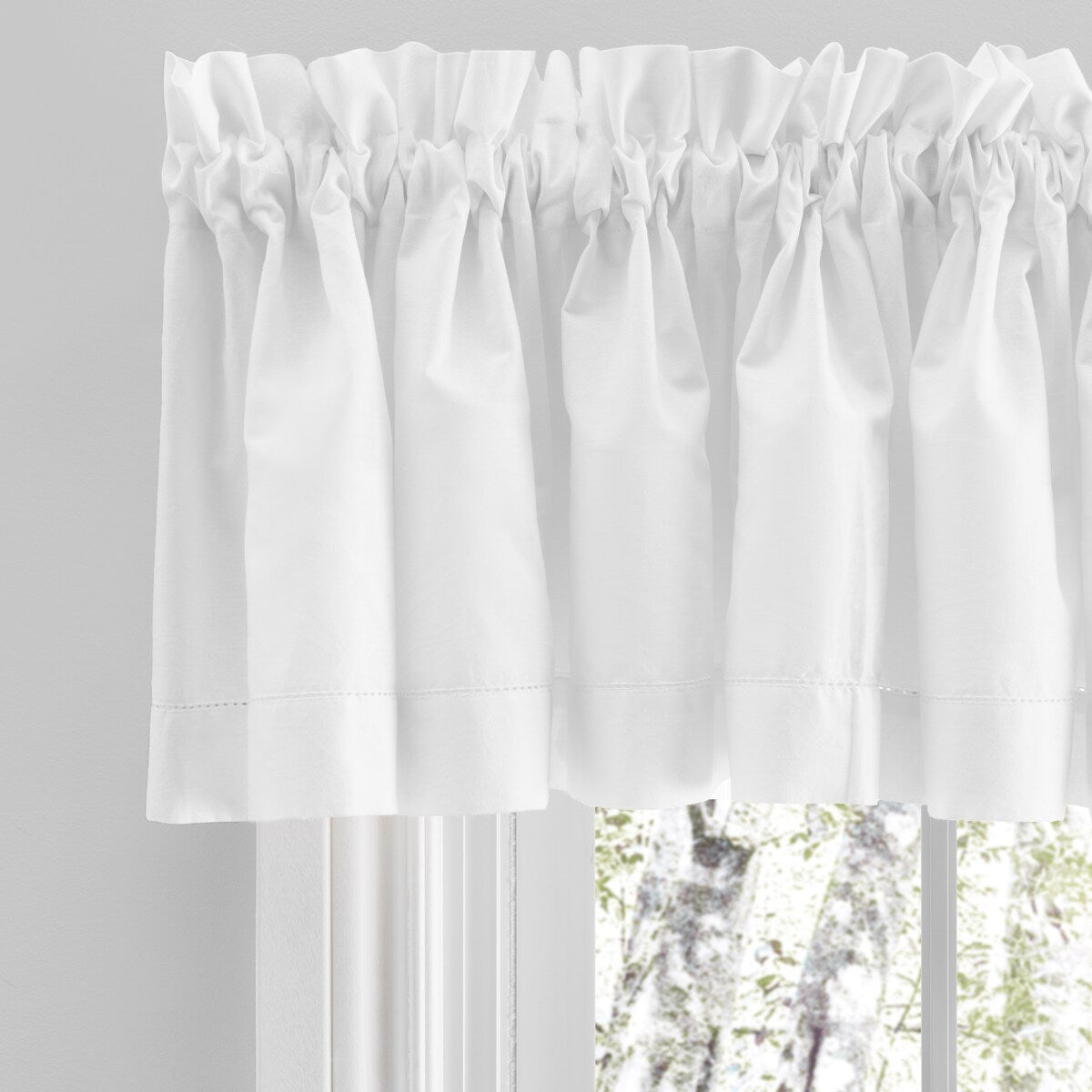 Paire de panneaux sur mesure Simplicity Hemstitch 100 % coton avec passe-tringle et embrasses ou cantonnière sur mesure