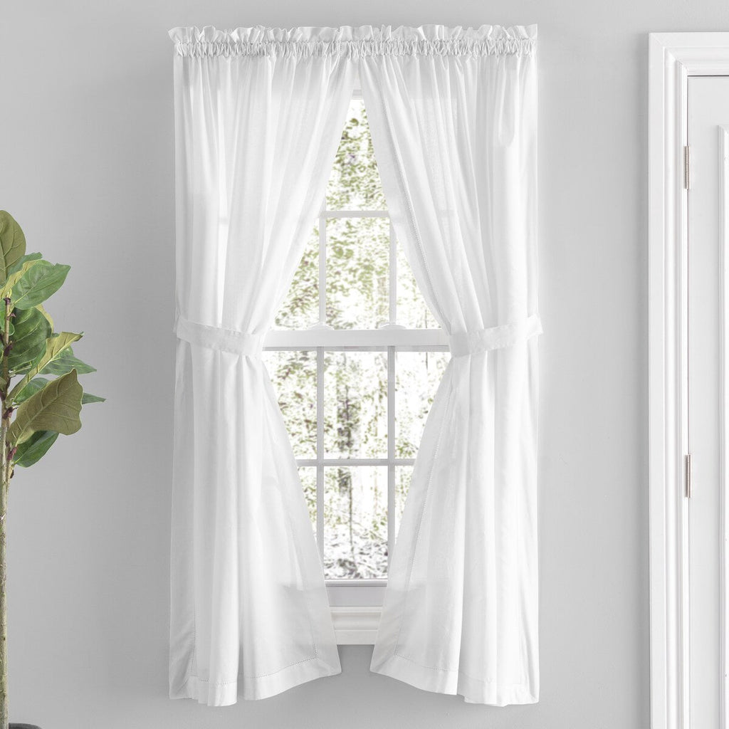 Paire de panneaux sur mesure Simplicity Hemstitch 100 % coton avec passe-tringle et embrasses ou cantonnière sur mesure