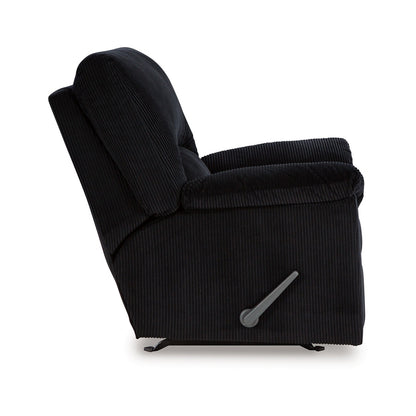 Fauteuil d'appoint inclinable manuel Simy, 40 pouces, velours côtelé noir
