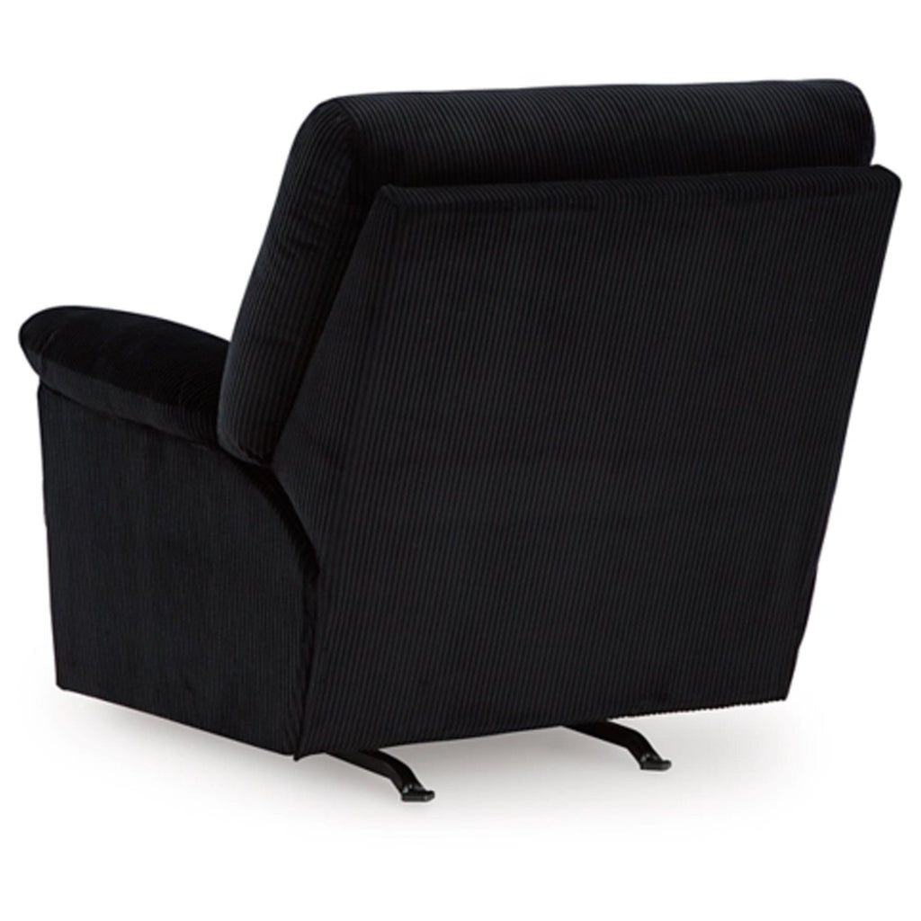 Fauteuil d'appoint inclinable manuel Simy, 40 pouces, velours côtelé noir