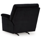 Fauteuil d'appoint inclinable manuel Simy, 40 pouces, velours côtelé noir