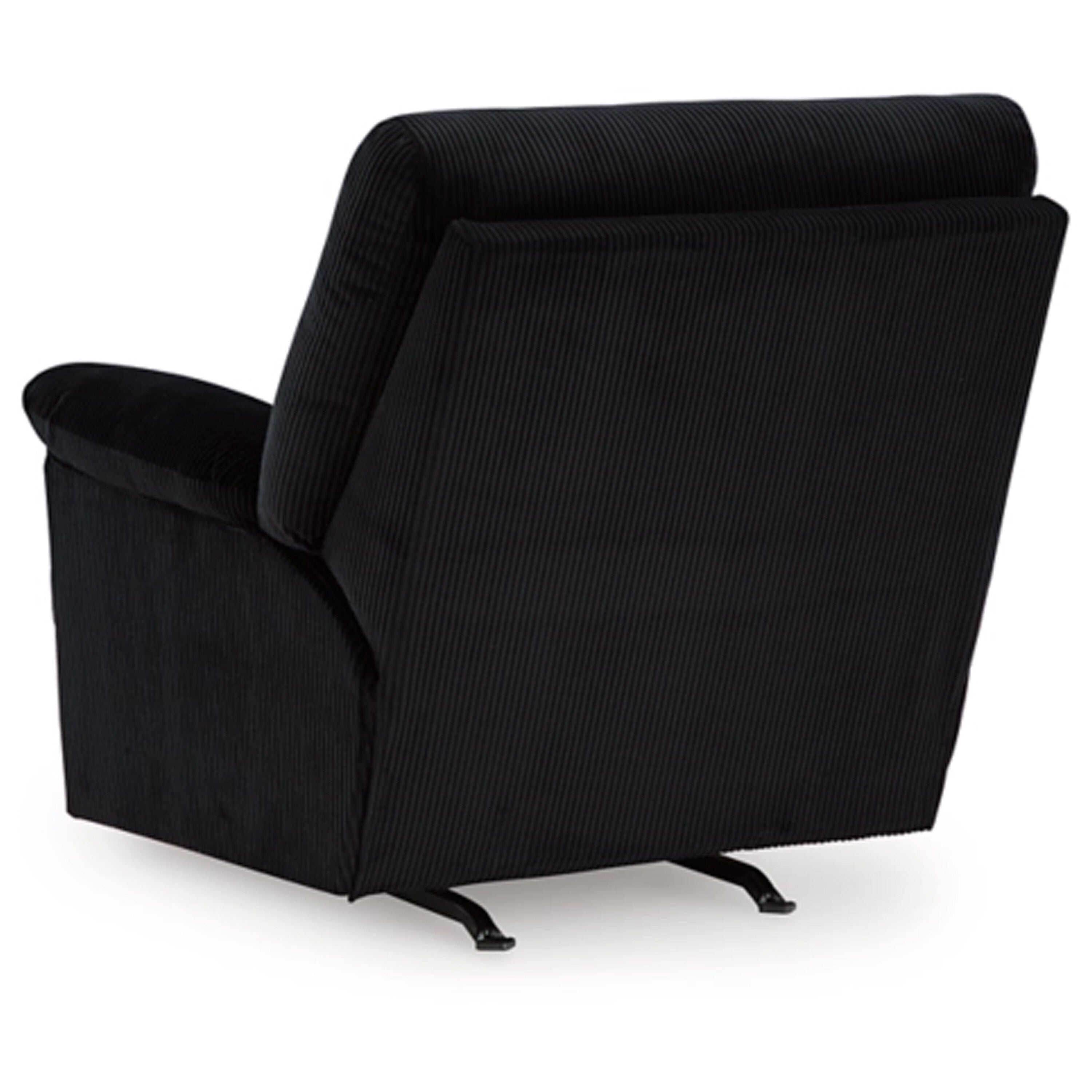 Fauteuil d'appoint inclinable manuel Simy, 40 pouces, velours côtelé noir