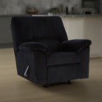 Fauteuil d'appoint inclinable manuel Simy, 40 pouces, velours côtelé noir