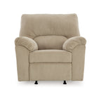 Fauteuil inclinable à bascule Simy, accoudoirs coussinés, velours côtelé blanc crème
