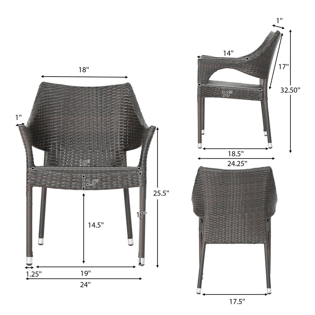 Ensemble de salle à manger d'extérieur en osier Sinclair 7 pièces par Christopher Knight Home