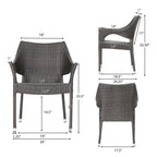 Ensemble de salle à manger d'extérieur en osier Sinclair 7 pièces par Christopher Knight Home