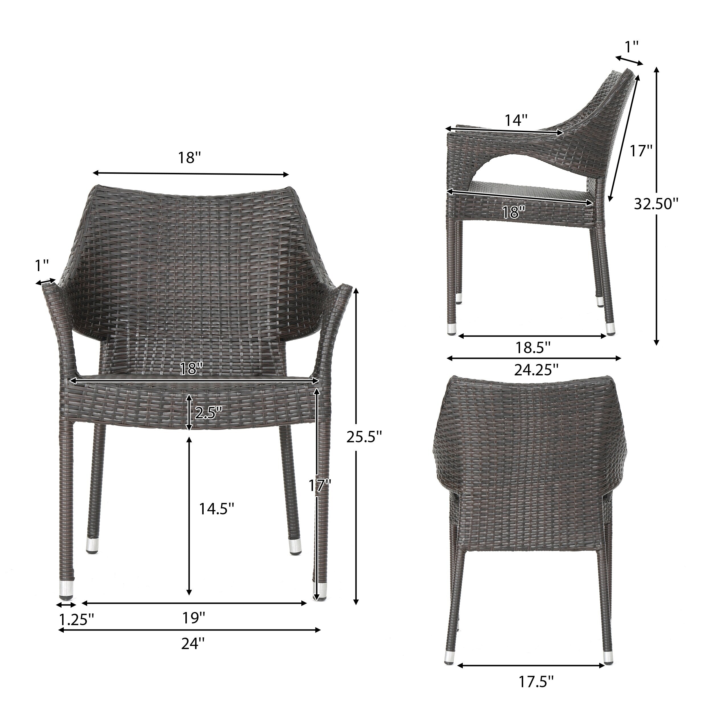 Ensemble de salle à manger d'extérieur en osier Sinclair 7 pièces par Christopher Knight Home