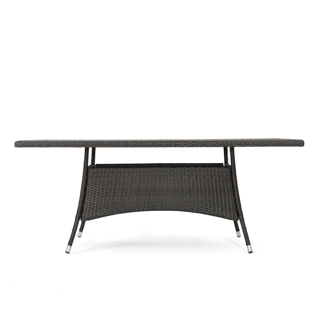 Ensemble de salle à manger d'extérieur en osier Sinclair 7 pièces par Christopher Knight Home