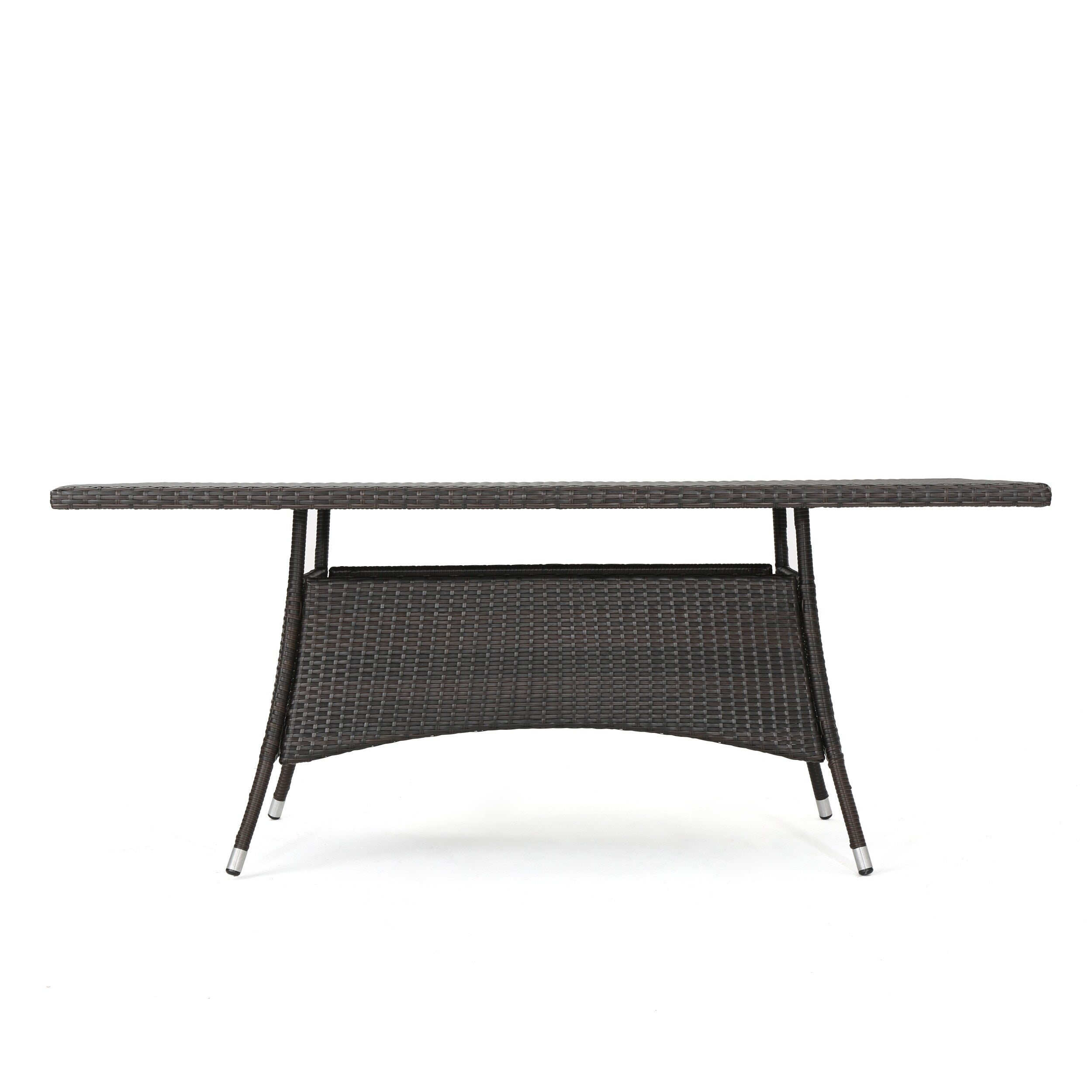 Ensemble de salle à manger d'extérieur en osier Sinclair 7 pièces par Christopher Knight Home