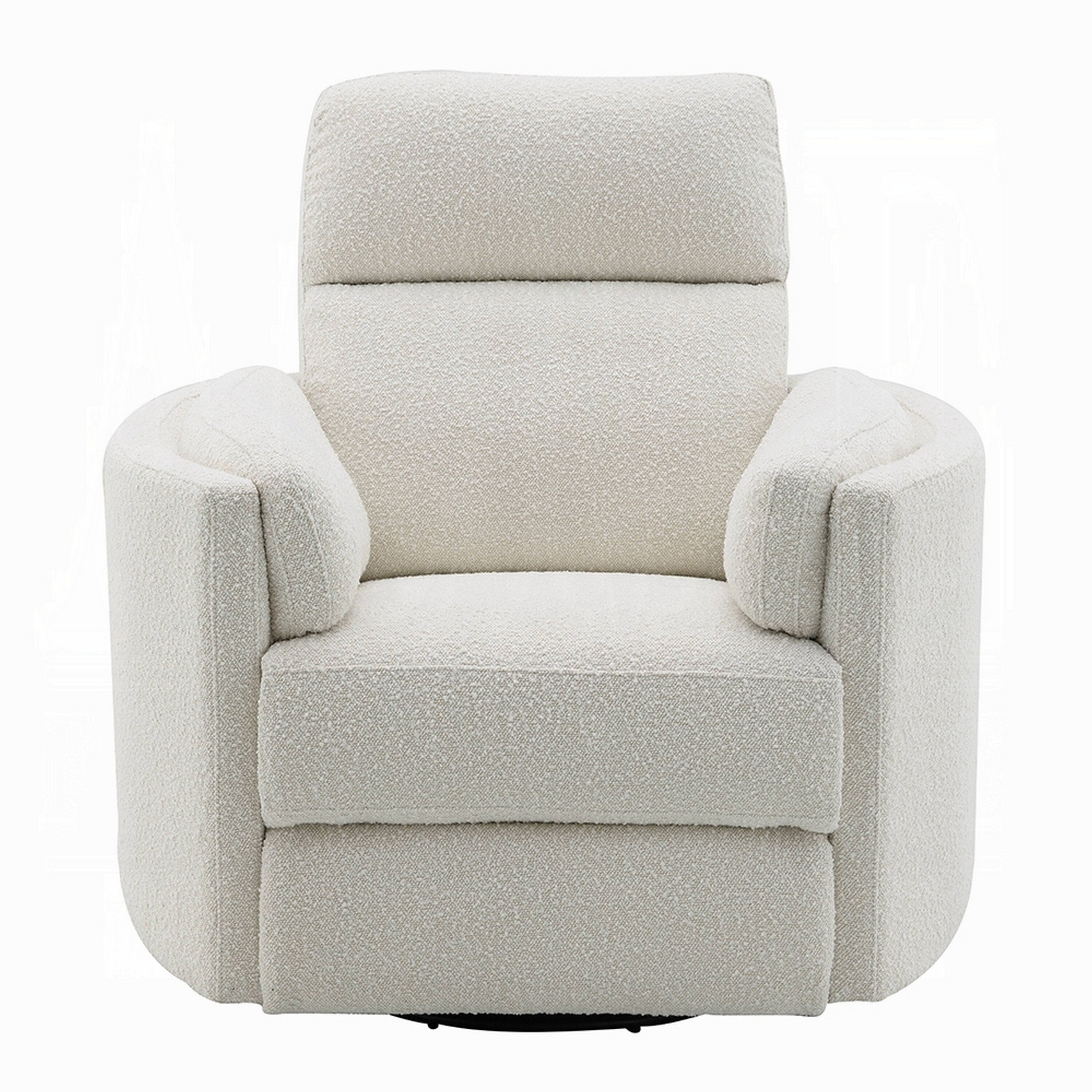 Fauteuil inclinable pivotant Siri, boucle beige moelleuse, coussin moelleux