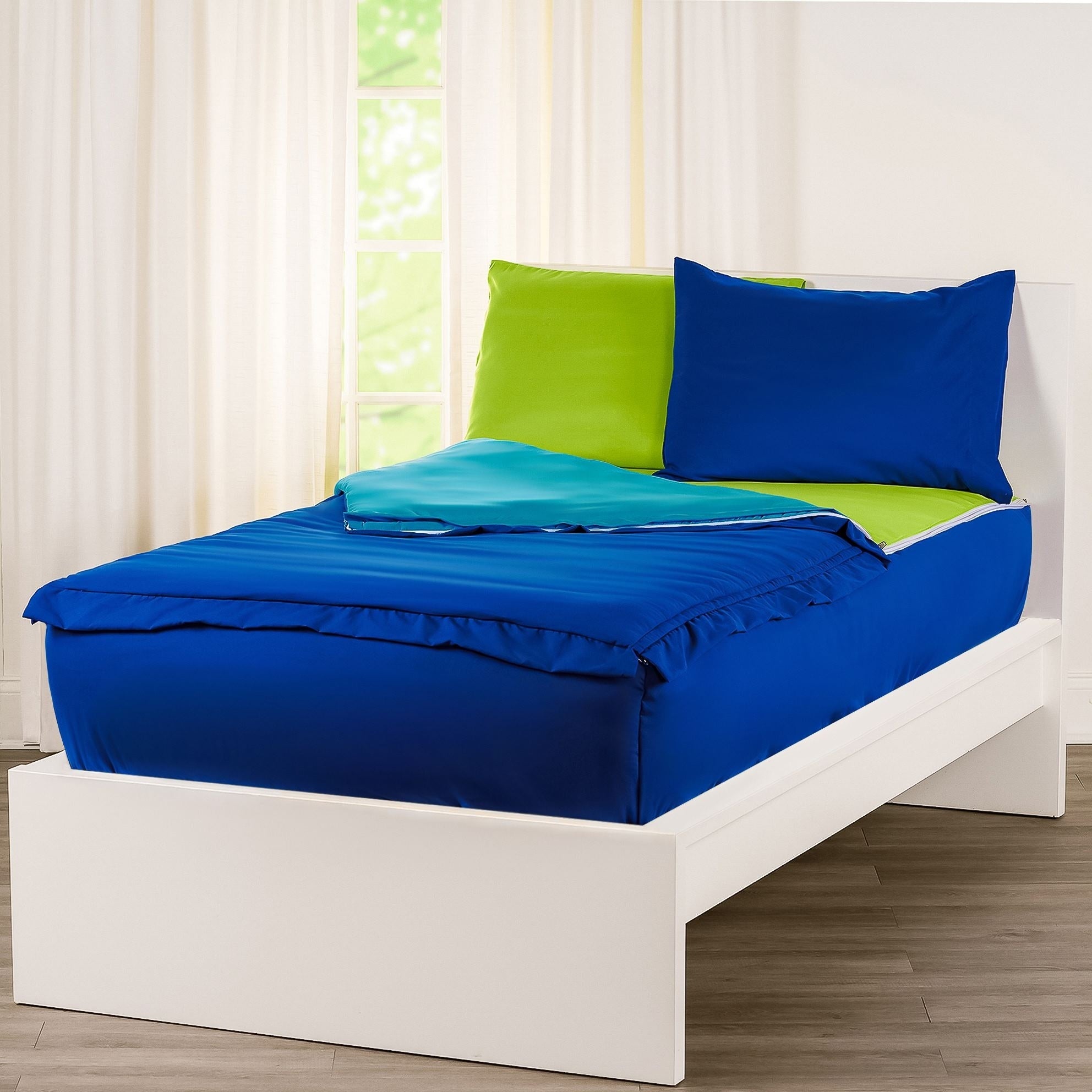 Parure de lit Siscovers bleu cobalt avec fermeture éclair