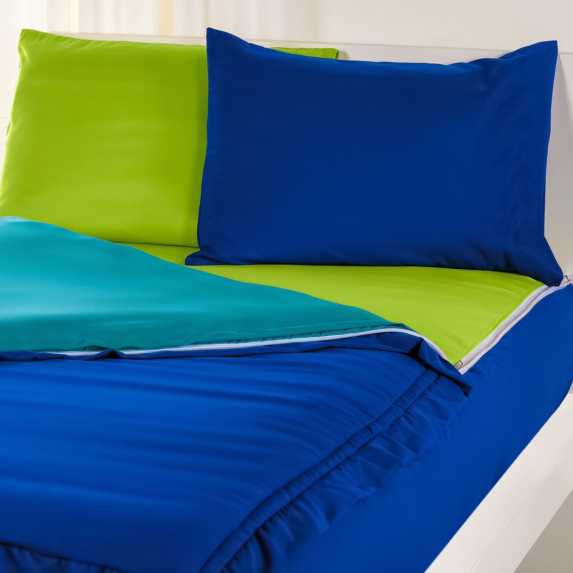 Parure de lit Siscovers bleu cobalt avec fermeture éclair