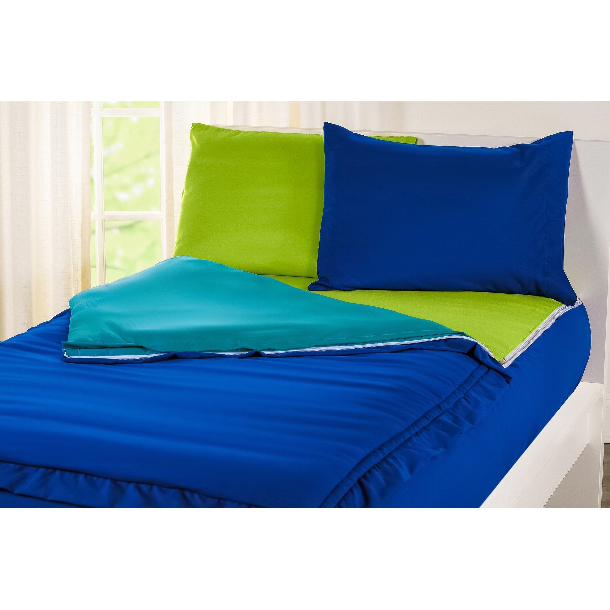 Parure de lit Siscovers bleu cobalt avec fermeture éclair