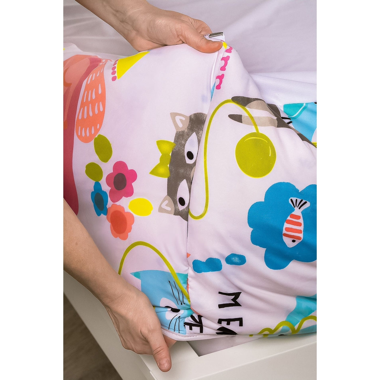 Parure de lit de luxe avec fermeture éclair Siscovers I Heart Cats Bunkie