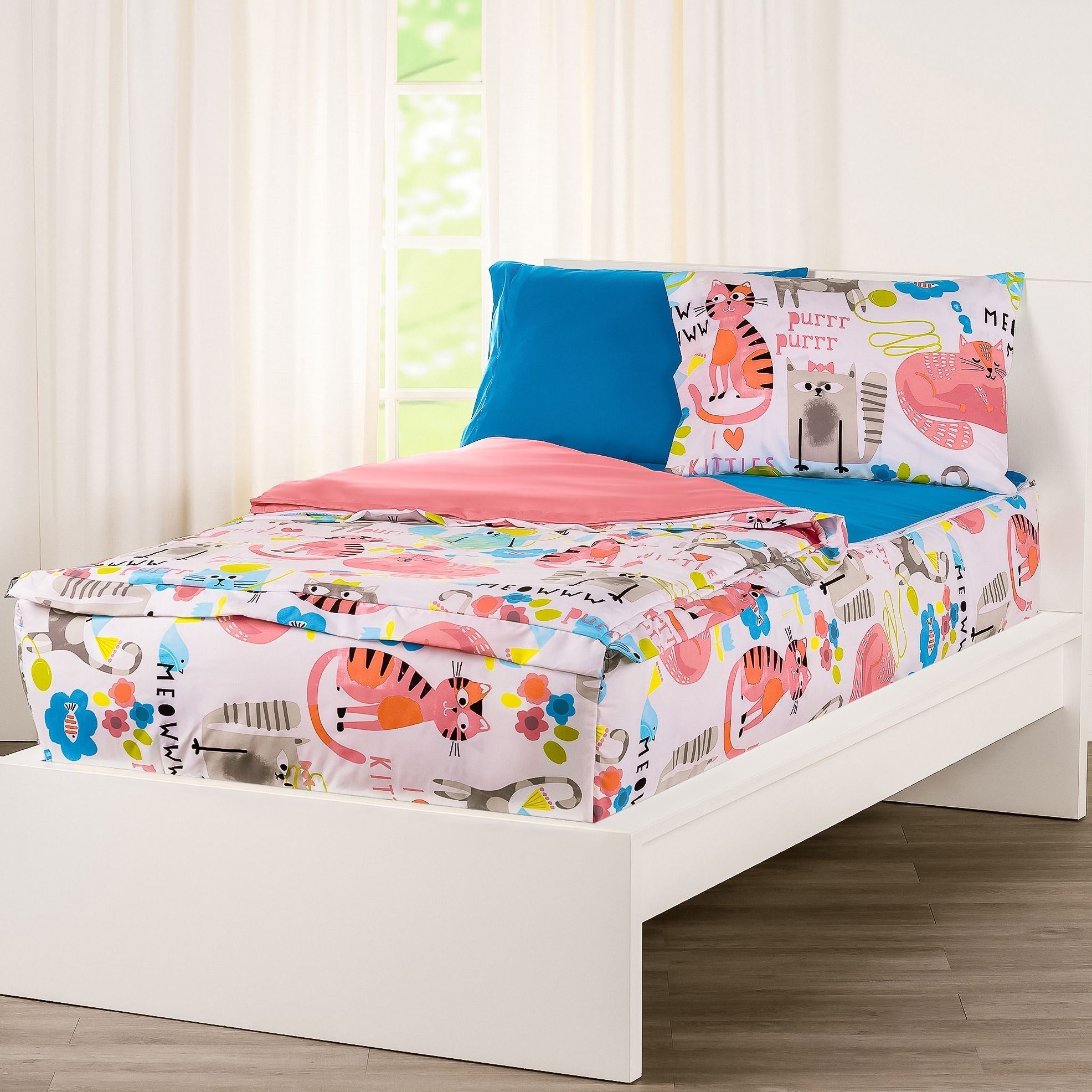 Parure de lit de luxe avec fermeture éclair Siscovers I Heart Cats Bunkie