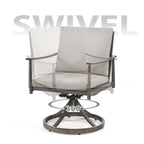 Ensemble de salle à manger de patio SleekLine 7 pièces en aluminium avec dossier en sangle et coussins amovibles