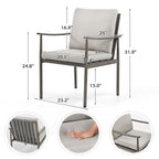 Ensemble de salle à manger de patio SleekLine 7 pièces en aluminium avec dossier en sangle et coussins amovibles