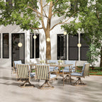 Ensemble de salle à manger de patio SleekLine 7 pièces en aluminium avec dossier en sangle et coussins amovibles