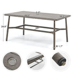 Ensemble de salle à manger de patio SleekLine 7 pièces en aluminium avec dossier en sangle et coussins amovibles
