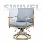 Ensemble de salle à manger de patio SleekLine 7 pièces en aluminium avec dossier en sangle et coussins amovibles