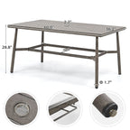 Ensemble de salle à manger de patio SleekLine 7 pièces en aluminium avec dossier en sangle et coussins amovibles